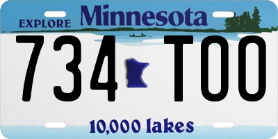 MN license plate 734TOO