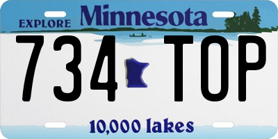 MN license plate 734TOP