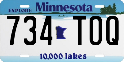MN license plate 734TOQ