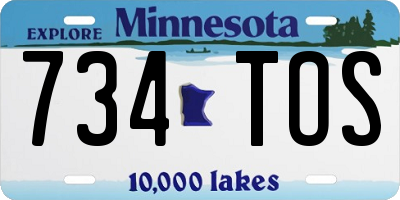 MN license plate 734TOS