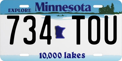 MN license plate 734TOU