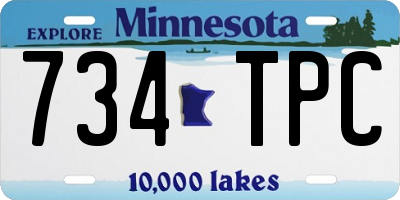 MN license plate 734TPC