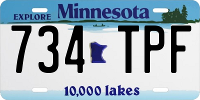 MN license plate 734TPF