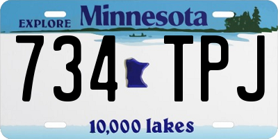 MN license plate 734TPJ