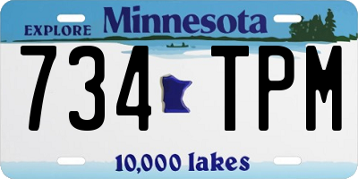 MN license plate 734TPM