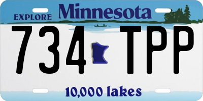 MN license plate 734TPP