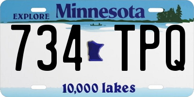 MN license plate 734TPQ