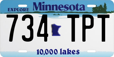 MN license plate 734TPT