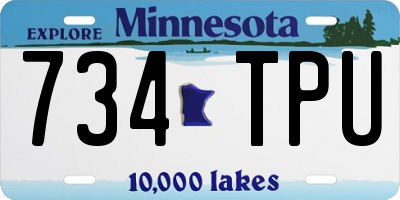 MN license plate 734TPU
