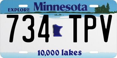 MN license plate 734TPV