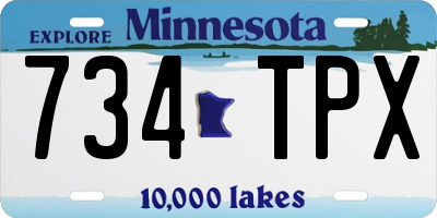MN license plate 734TPX