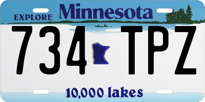 MN license plate 734TPZ