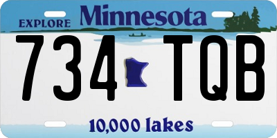 MN license plate 734TQB