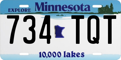 MN license plate 734TQT