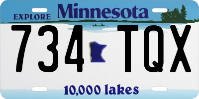 MN license plate 734TQX
