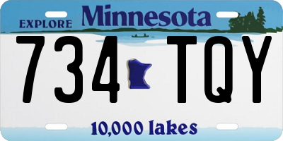 MN license plate 734TQY