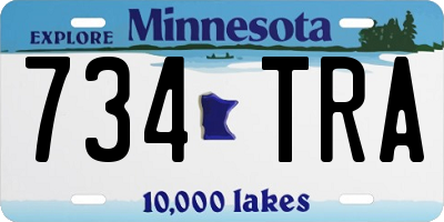 MN license plate 734TRA
