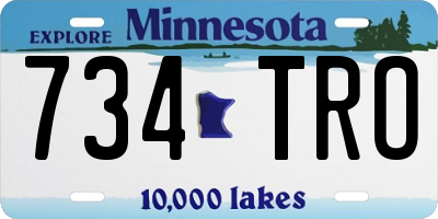 MN license plate 734TRO