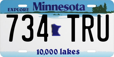 MN license plate 734TRU