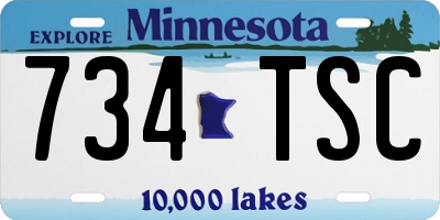 MN license plate 734TSC