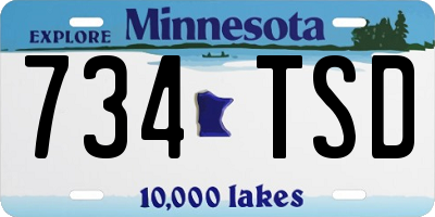 MN license plate 734TSD