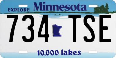 MN license plate 734TSE