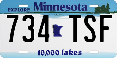 MN license plate 734TSF