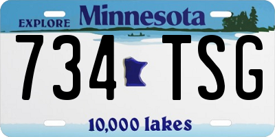MN license plate 734TSG