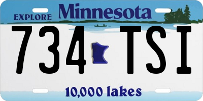 MN license plate 734TSI