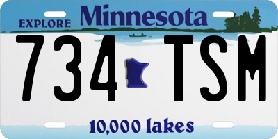 MN license plate 734TSM