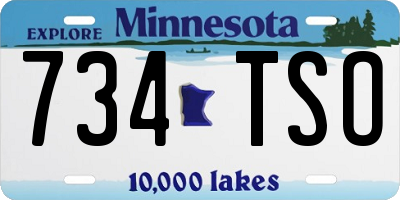 MN license plate 734TSO