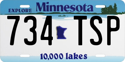 MN license plate 734TSP