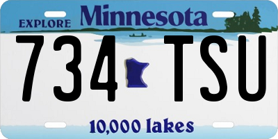 MN license plate 734TSU