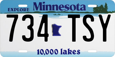 MN license plate 734TSY