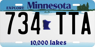 MN license plate 734TTA