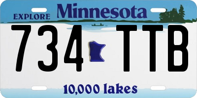 MN license plate 734TTB