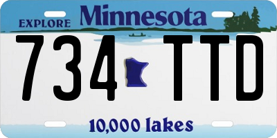 MN license plate 734TTD