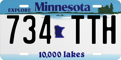 MN license plate 734TTH