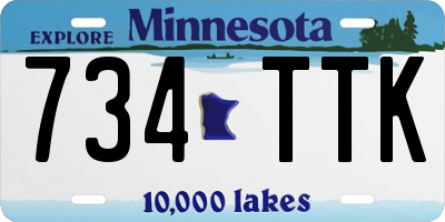 MN license plate 734TTK