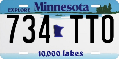 MN license plate 734TTO