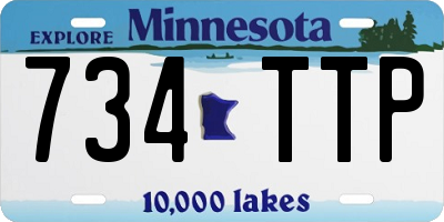 MN license plate 734TTP
