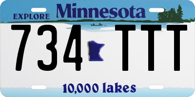 MN license plate 734TTT