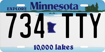 MN license plate 734TTY