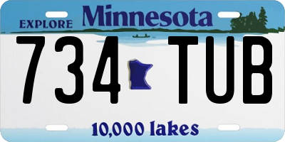 MN license plate 734TUB