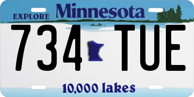 MN license plate 734TUE