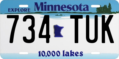 MN license plate 734TUK