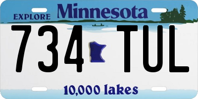 MN license plate 734TUL
