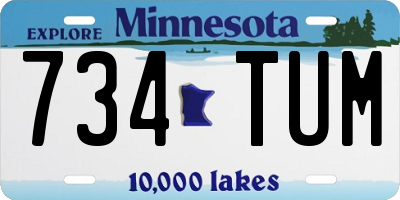 MN license plate 734TUM