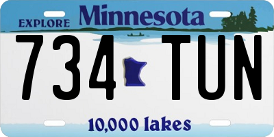 MN license plate 734TUN