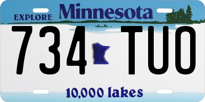 MN license plate 734TUO